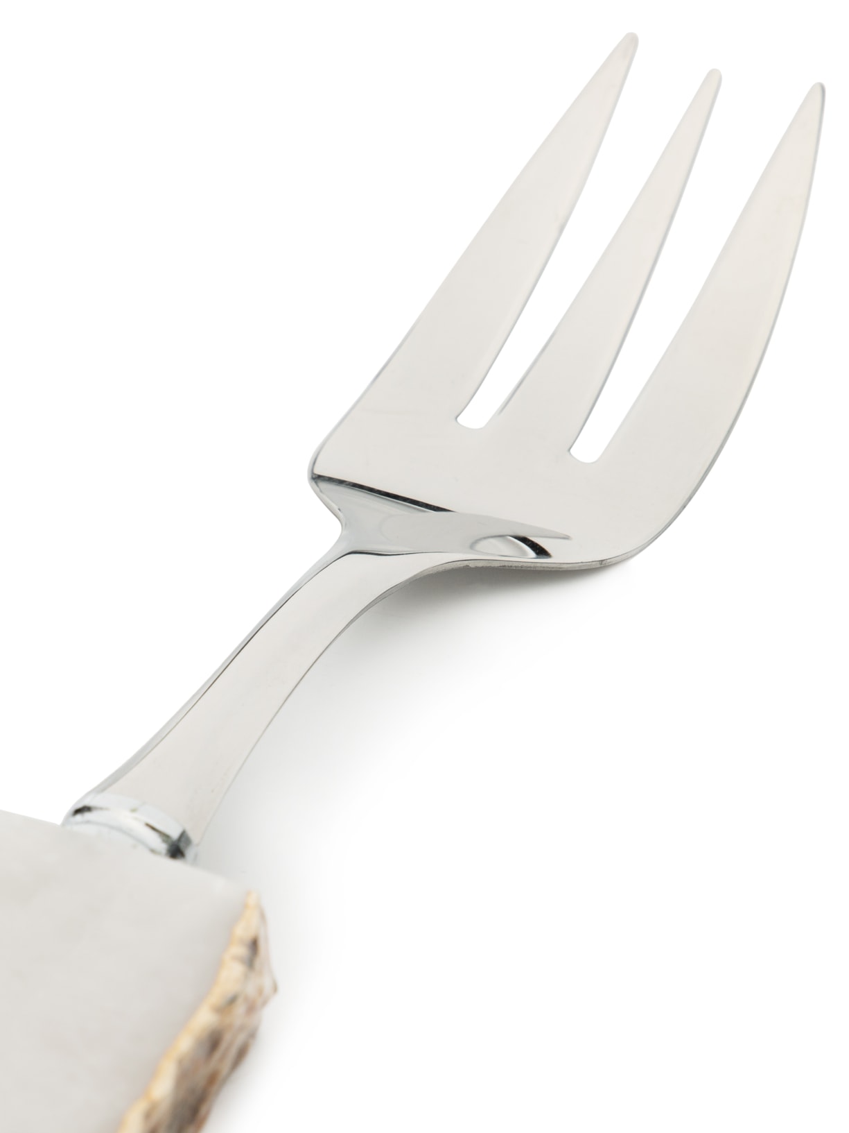 Set De 2 Talheres Para Saladeira Em Aço Inox E Quartzo  Branco Home Wish