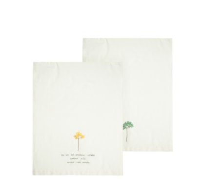 Set de 2 Toalhas de Lavabo Ipê Amarelo - Off White