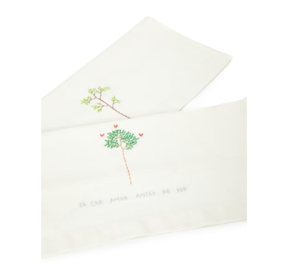 Set de 2 Toalhas de Lavabo Já Era Amor - Off White