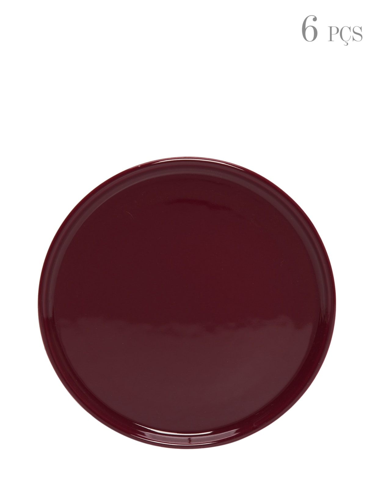 Set de 6 Pratos Sobremesa em Cerâmica - Vinho