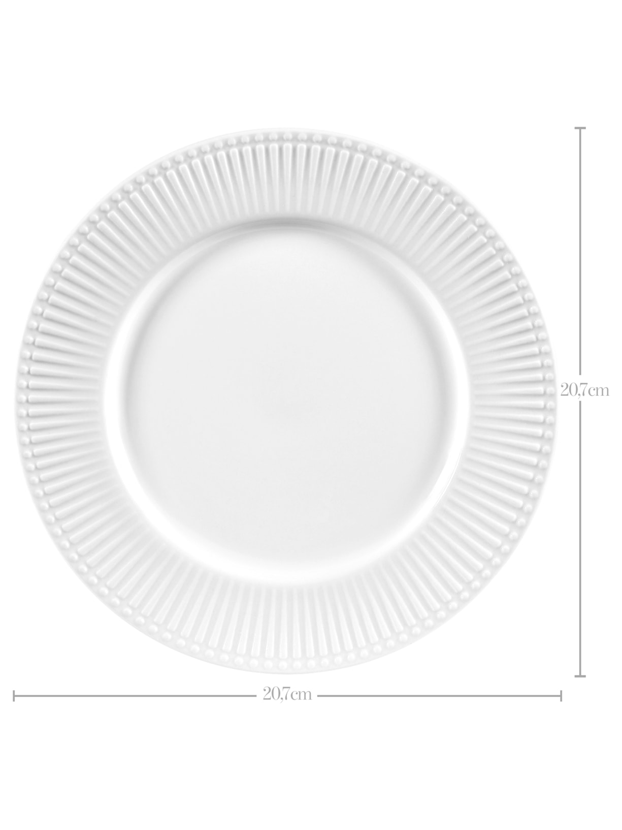 Set de 6 Pratos Sobremesa Em Porcelana Branco '2Home