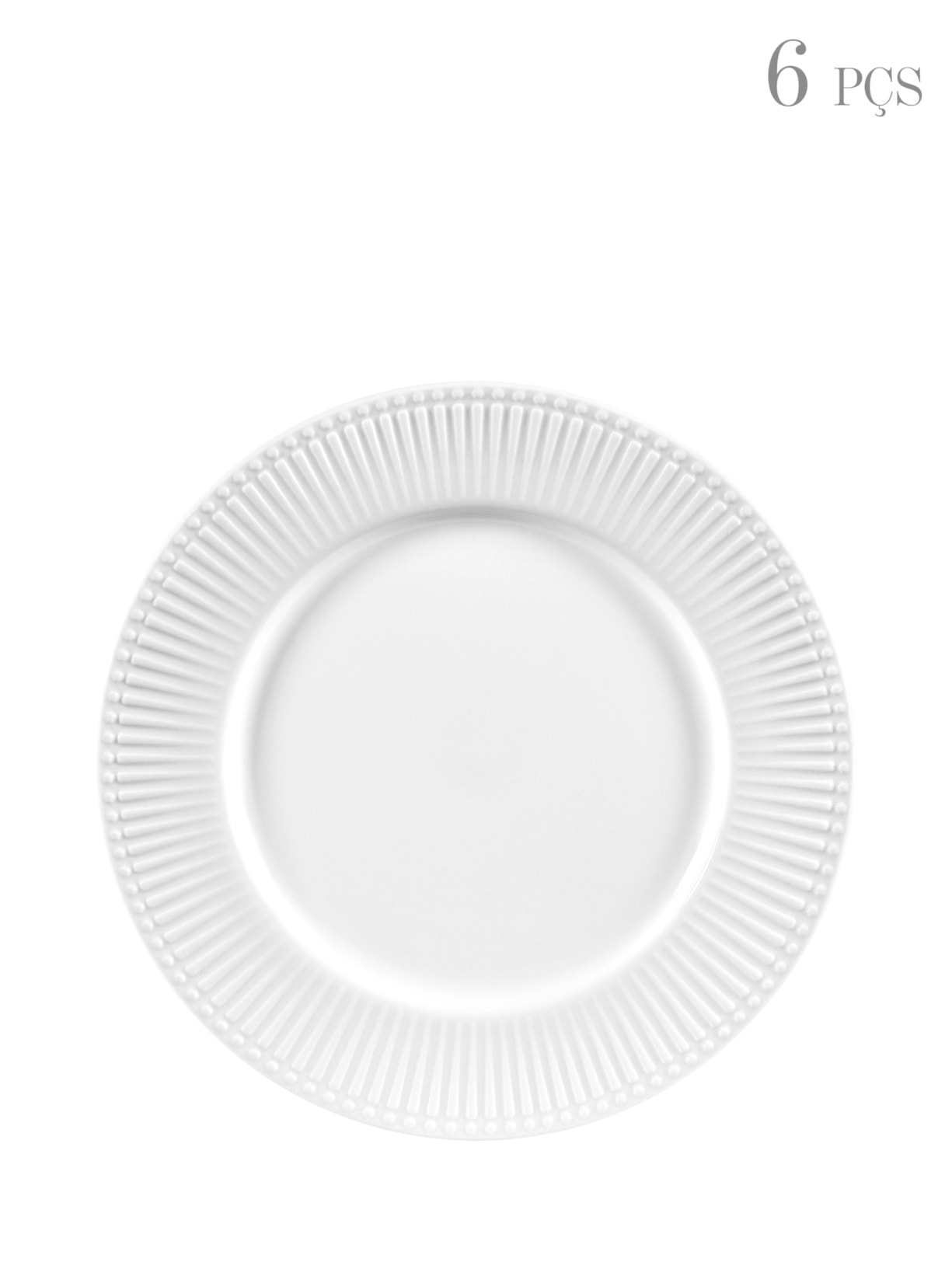 Set de 6 Pratos Sobremesa Em Porcelana Branco '2Home