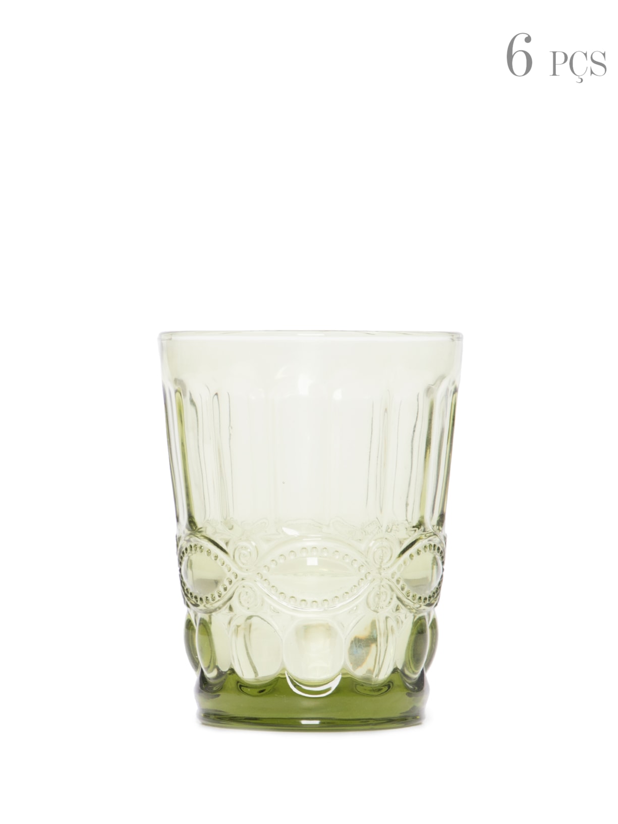 Set De Copos Em Vidro 256Ml - Verde