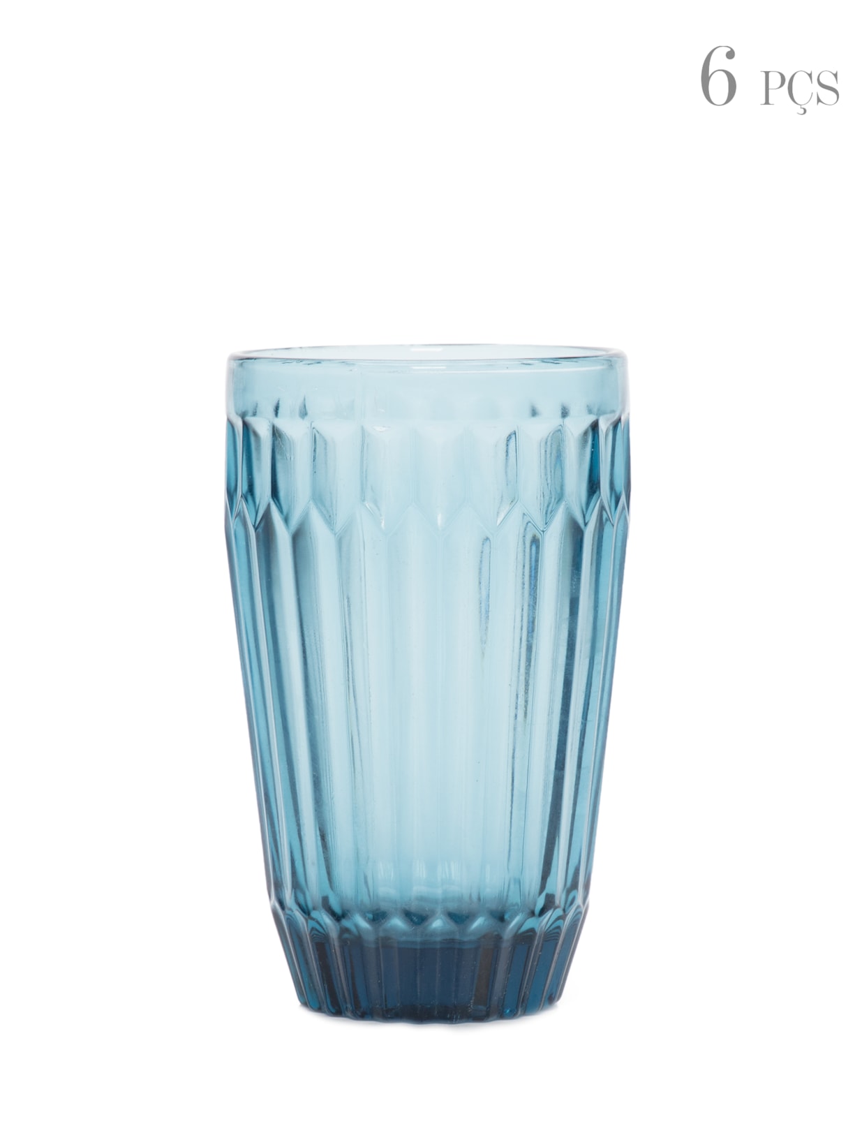 Set De Copos Em Vidro 355Ml - Azul