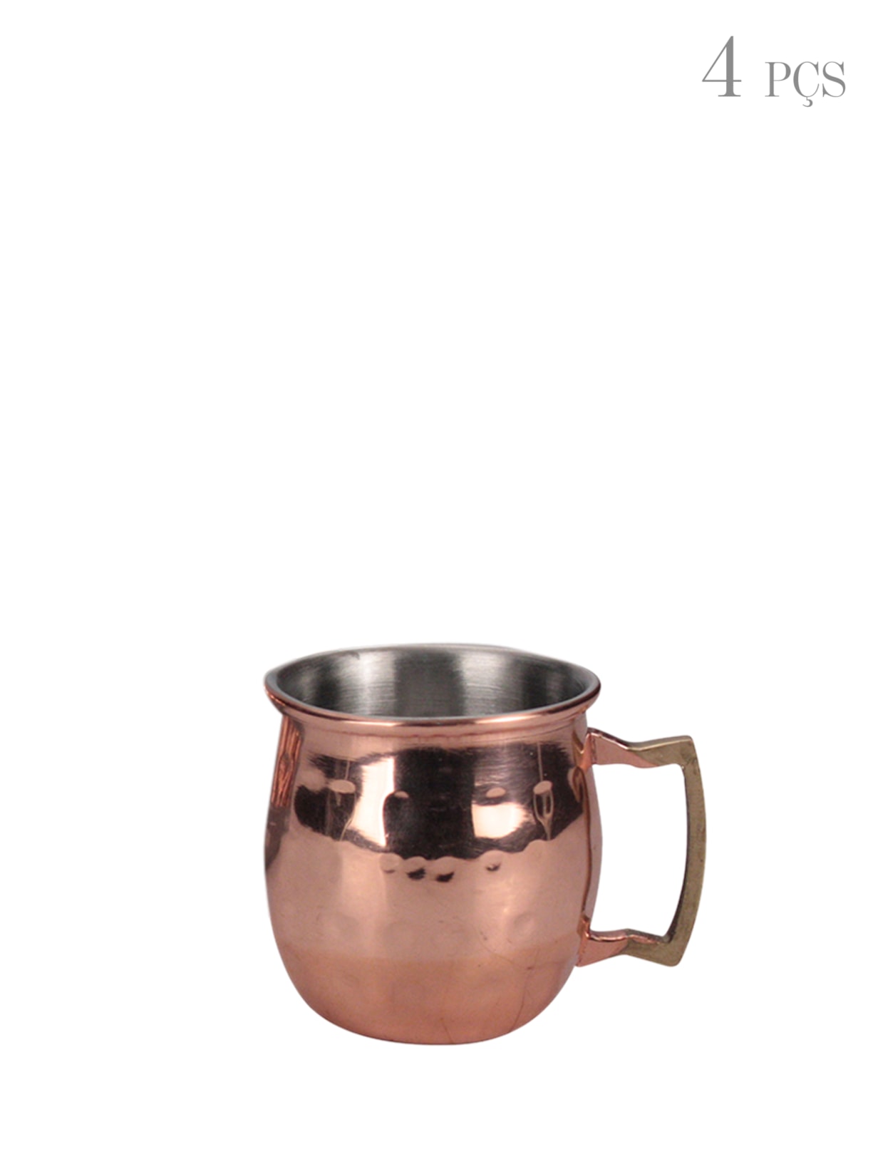 Set De Mini Canecas Para Shot Em Aço Inox 60ml - Acobreado