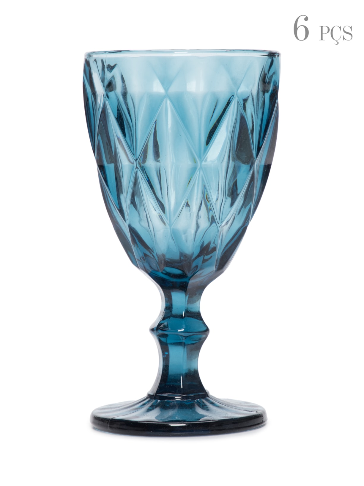 Set De Taças Para Água Em Vidro - Azul