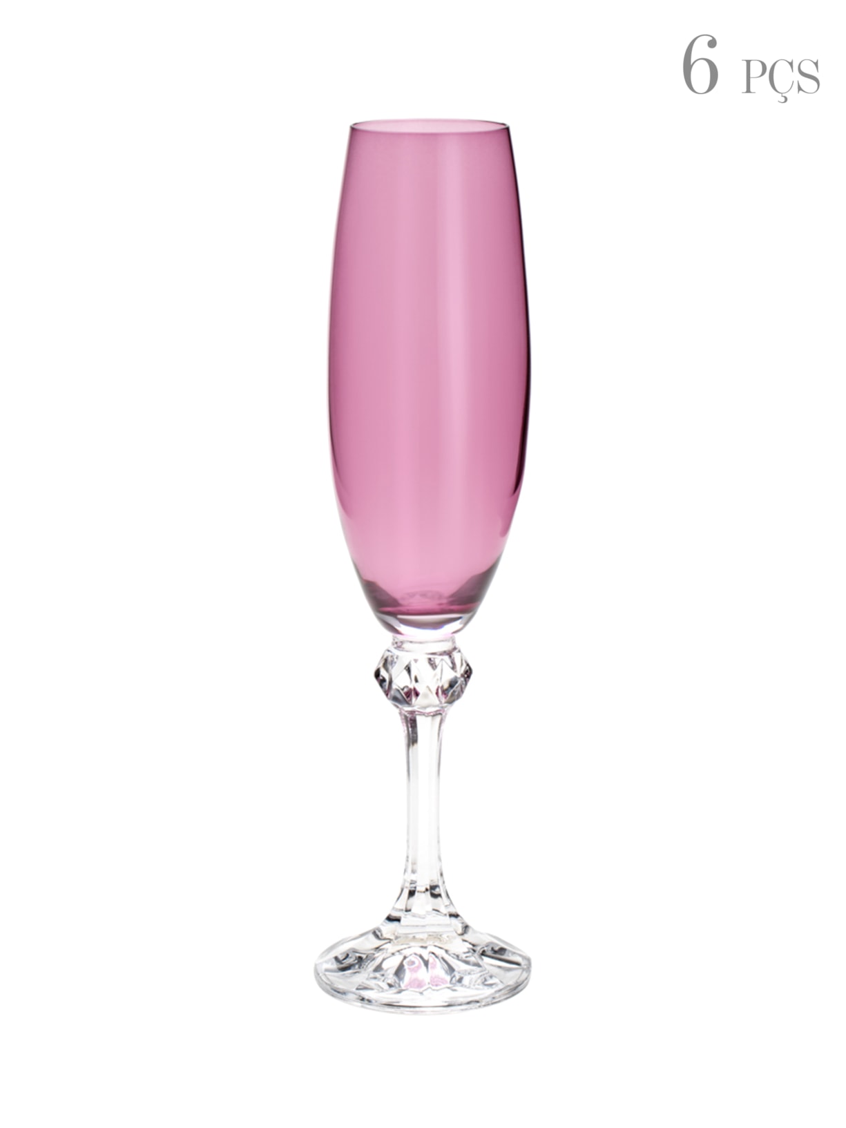 Set De Taças Para Champanhe Elisa Em Cristal 220Ml - Ametista