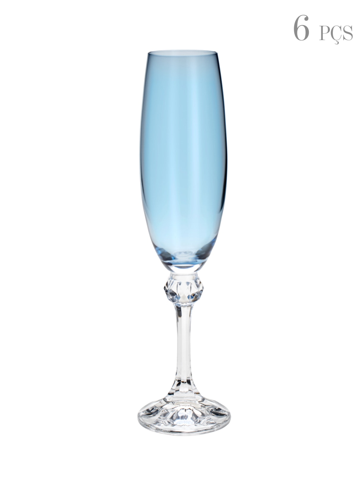 Set De Taças Para Champanhe Em Cristal 220Ml - Azul