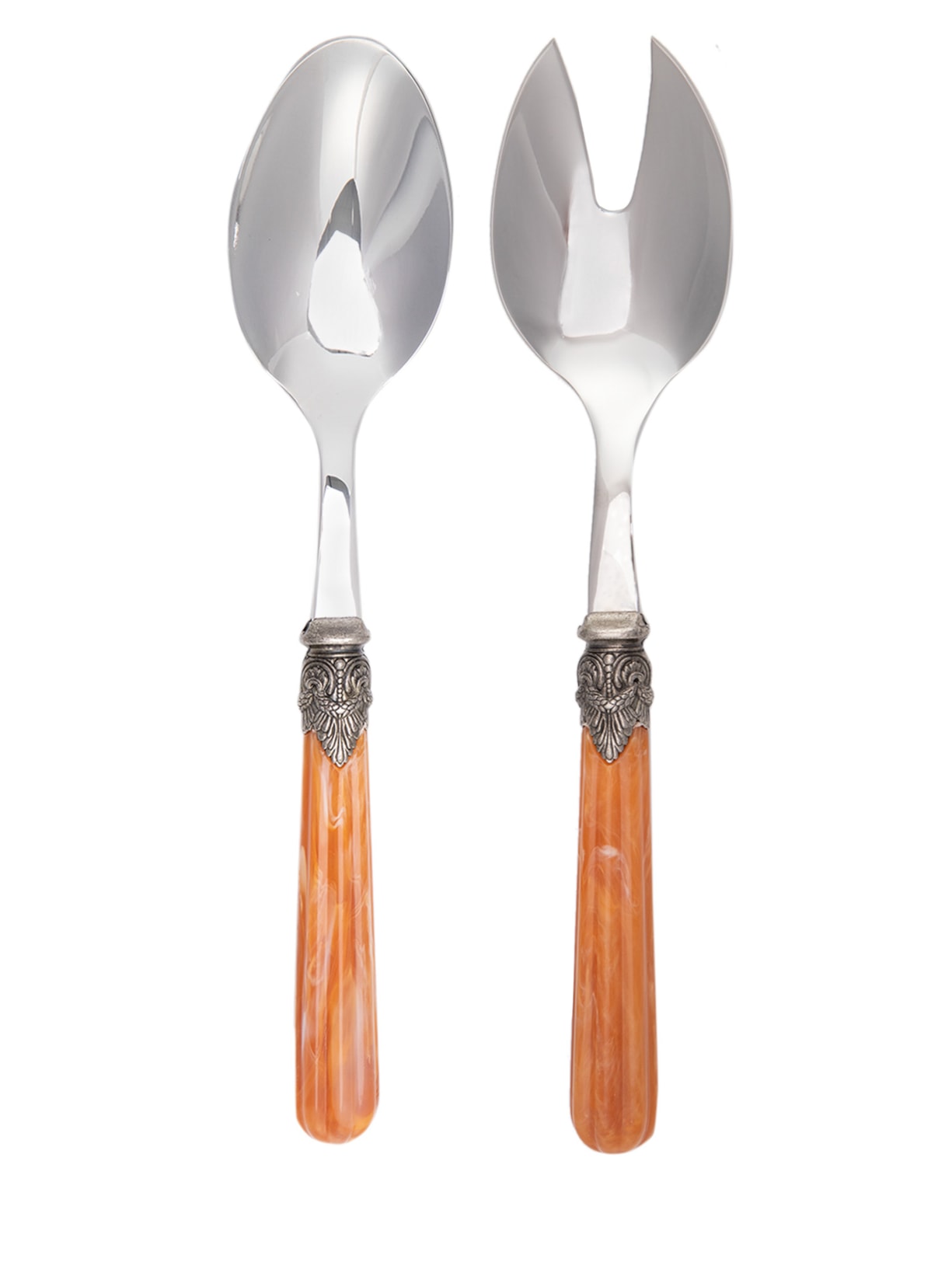 Set De Talheres Para Salada Versailles Caramel - Marrom