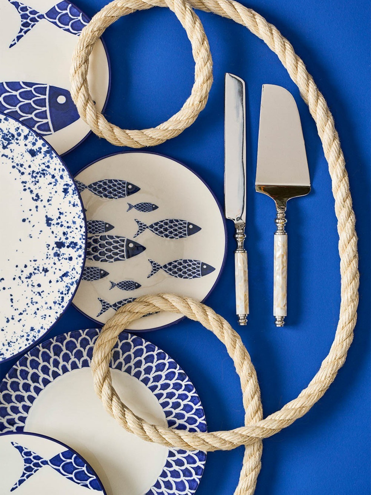 Set Faca E Espátula Em Madrepérola Off White Le Lis Casa