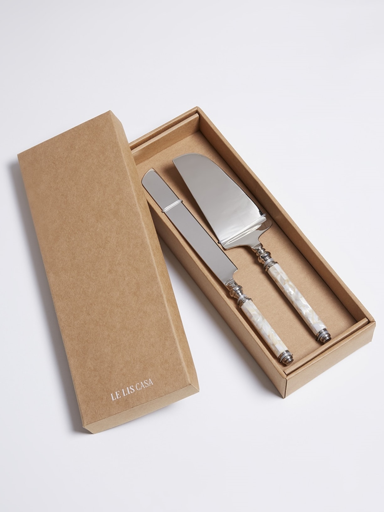 Set Faca E Espátula Em Madrepérola Off White Le Lis Casa