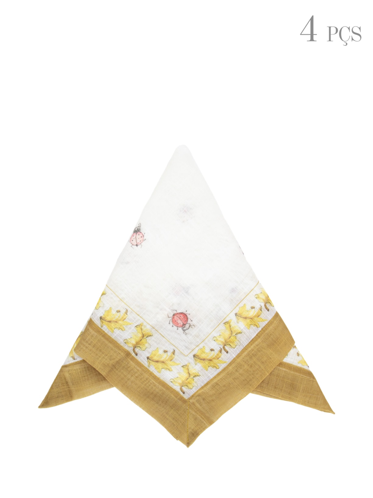 Set Guardanapo Campo Amarelo 4 Unid - Branco