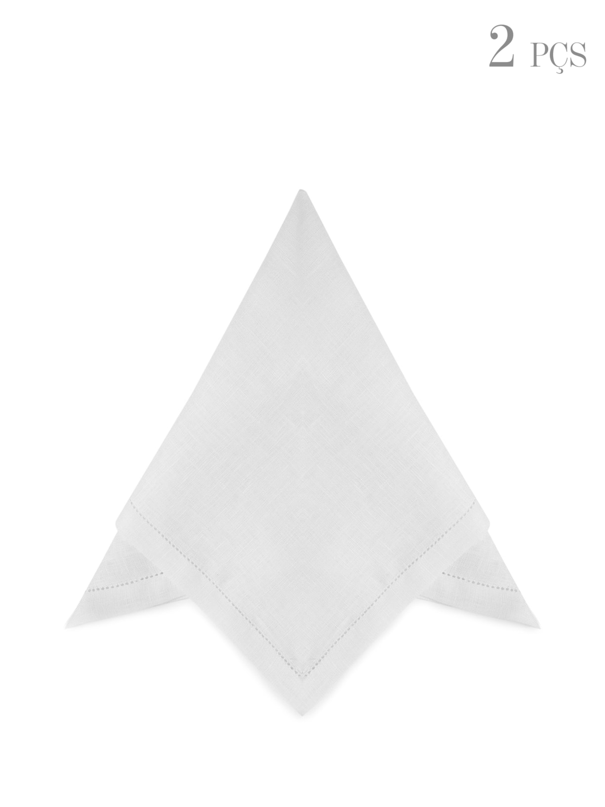 Set Guardanapos De Linho Ponto Ajour 2 Peças Branco Fine Prints