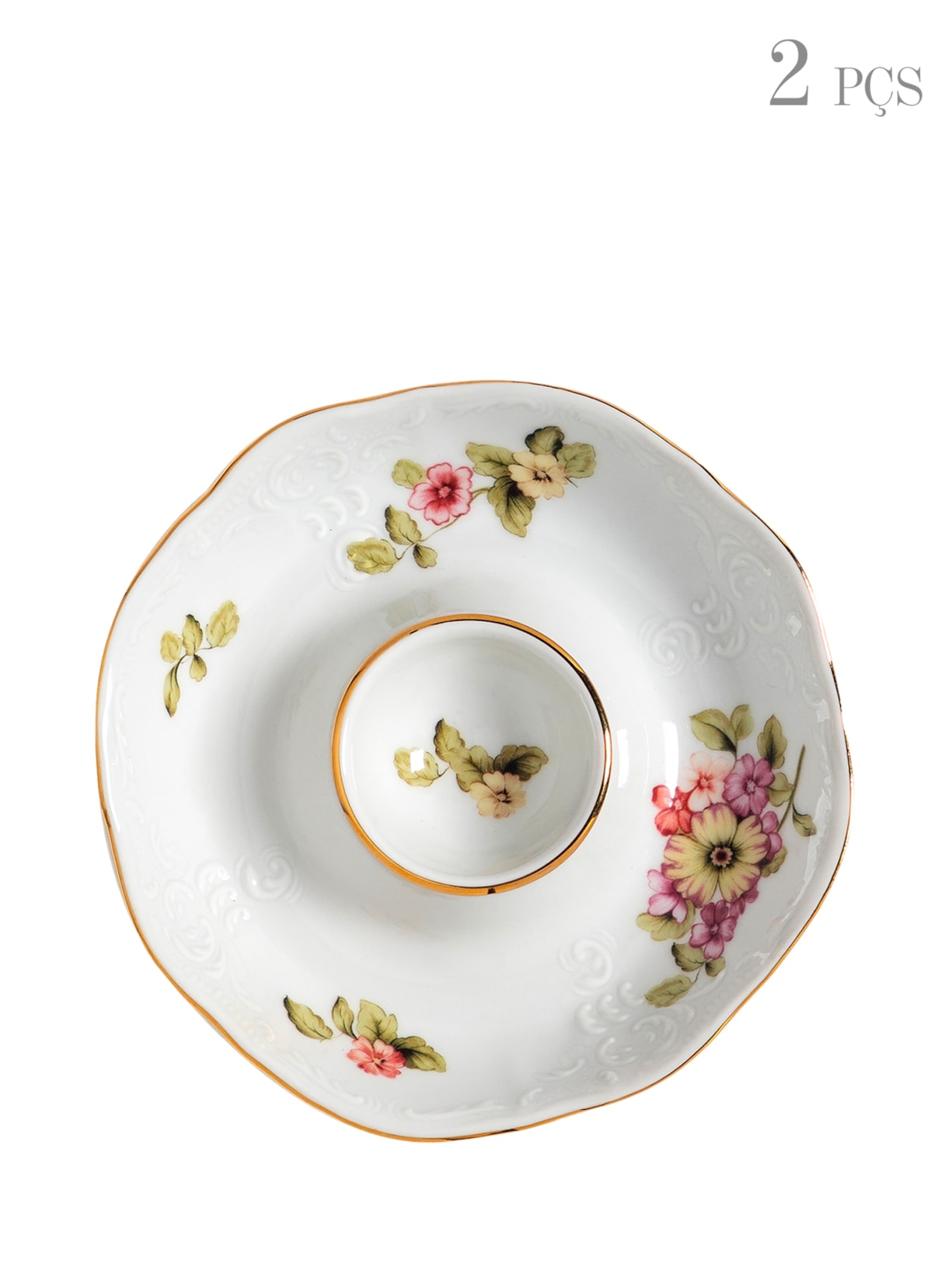 Set Porta Ovo Flor do Ocidente 2 Peças - Branco