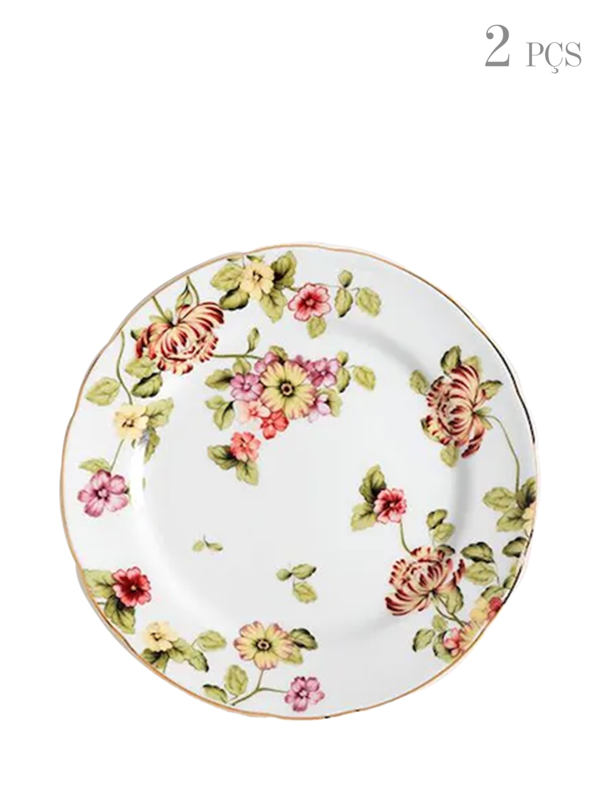 Set Prato Sobremesa Flor do Ocidente 2 Peças - Branco