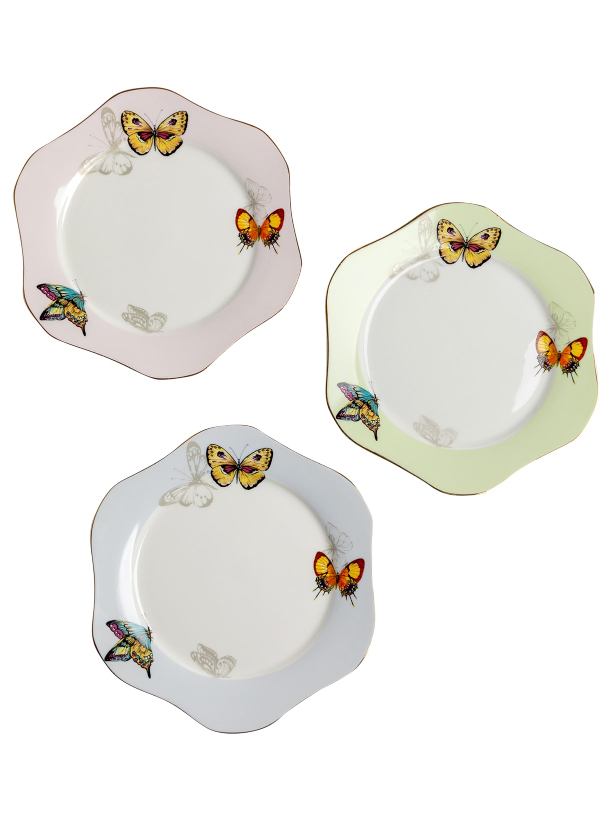 Set Pratos Sobremesa Borboleta 3pc