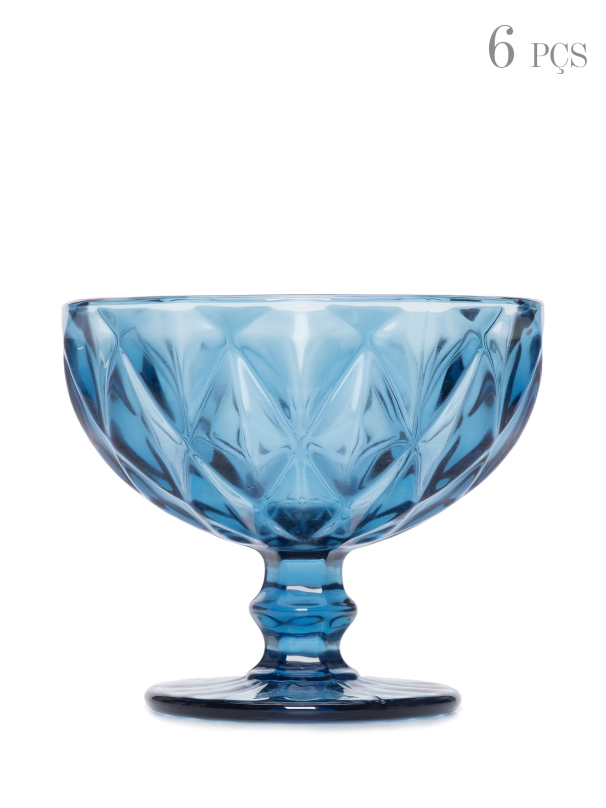 Set Taças Para Sobremesa Em Vidro - Azul