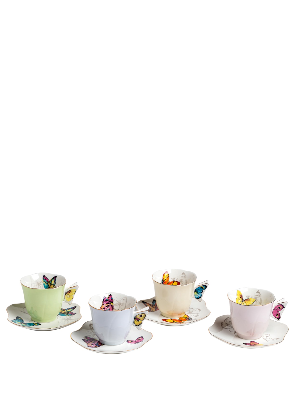 Set Xícara De Chá Borboleta 4pc