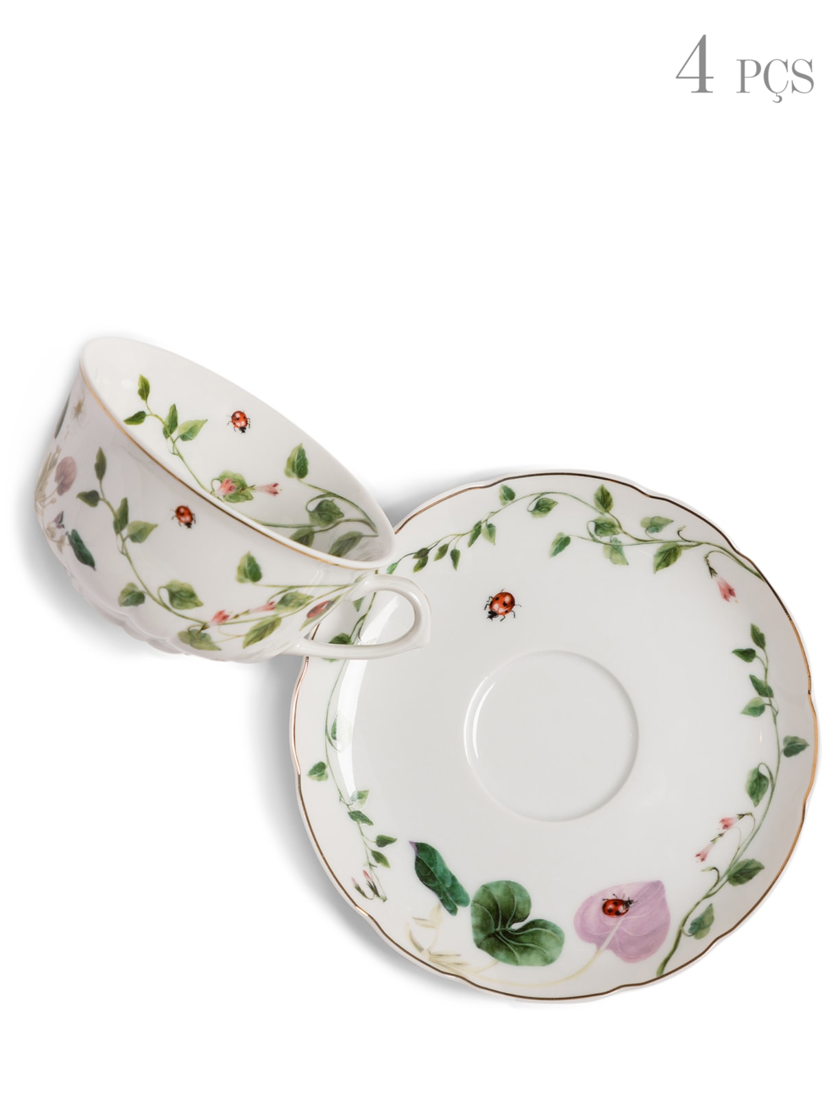 Set Xícara De Chá Contos De Maio 4 Peças - Branco