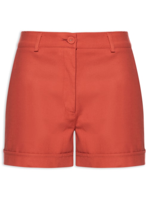 Short Alfaiataria Barra Virada - Vermelho