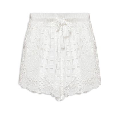Short Artesanal Listra Tropical - Branco