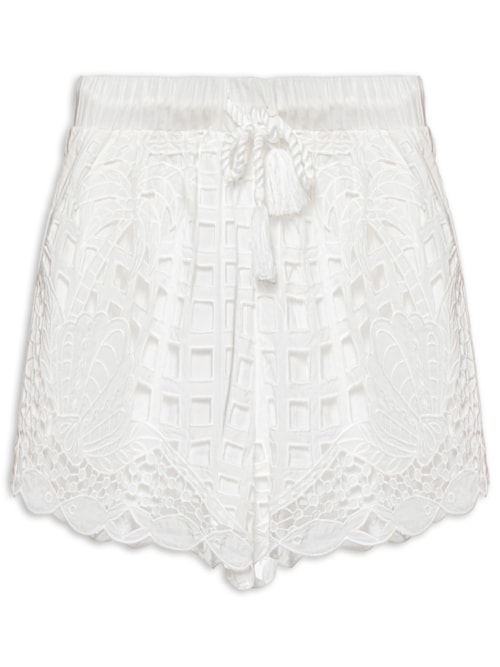 Short Artesanal Listra Tropical - Branco