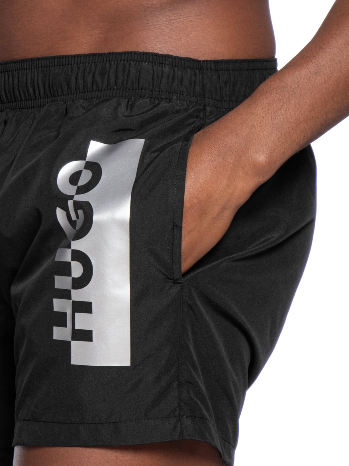 Short Beachwear Masculino Abas Preto Hugo