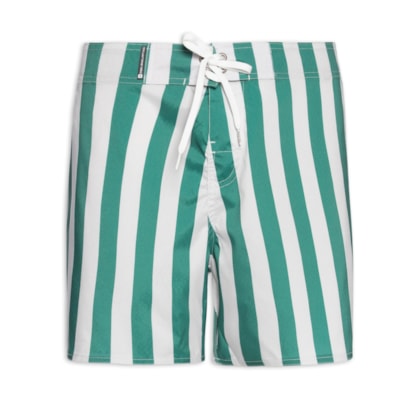 Short Beachwear Masculino Aquaone Flex Caiçara Stripe - Verde
