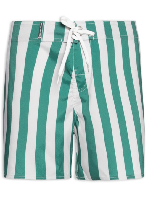 Short Beachwear Masculino Aquaone Flex Caiçara Stripe - Verde