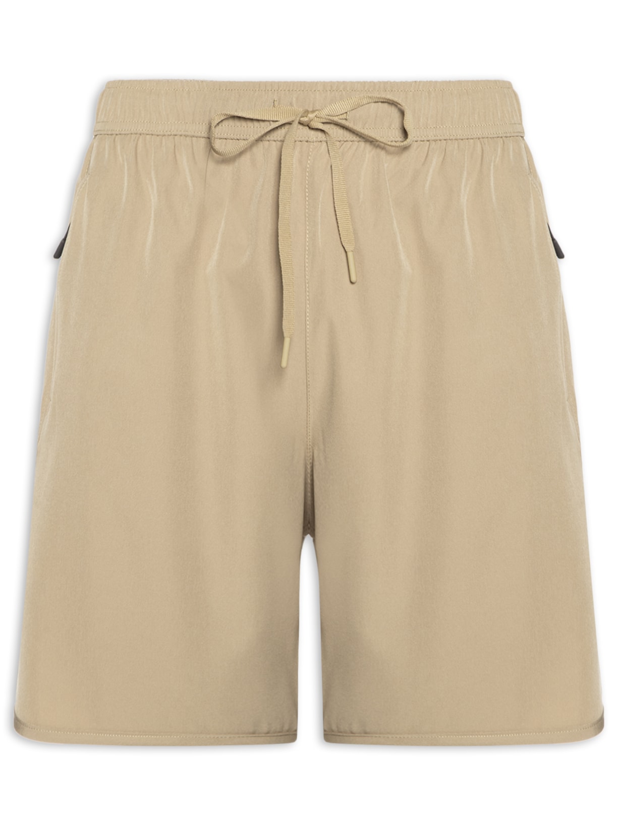 Short Beachwear Masculino com Zíper no B - Bege