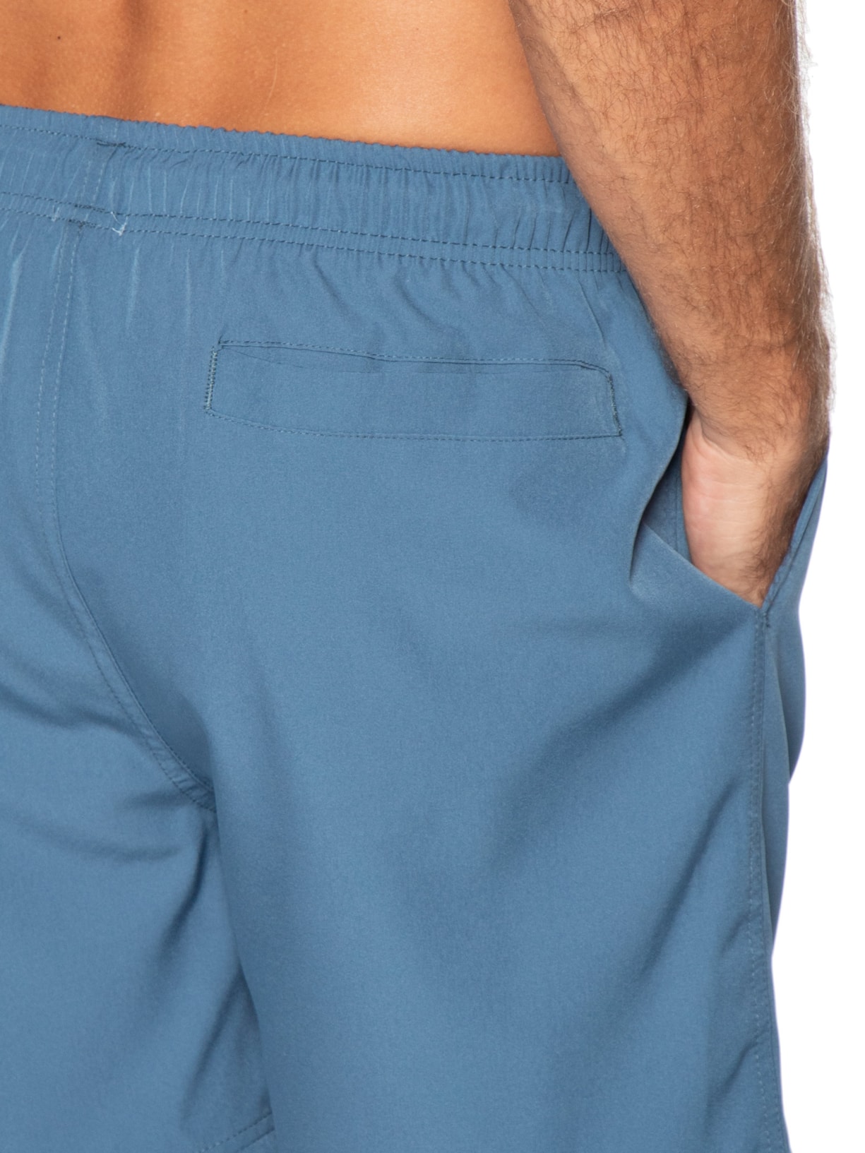 Short Beachwear Masculino Liso Azul Basiq Men