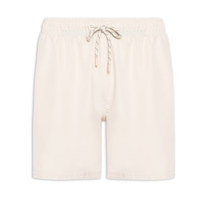 Short Beachwear Masculino Liso - Bege