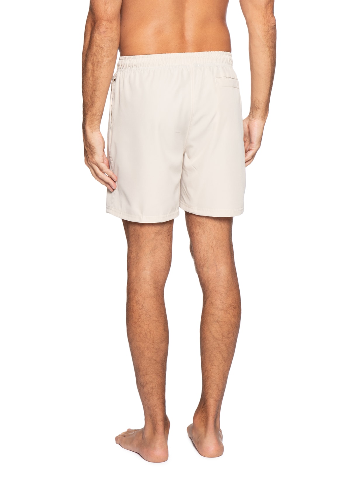 Short Beachwear Masculino Liso Bege Basiq Men