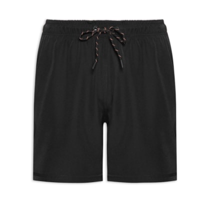 Short Beachwear Masculino Liso - Preto