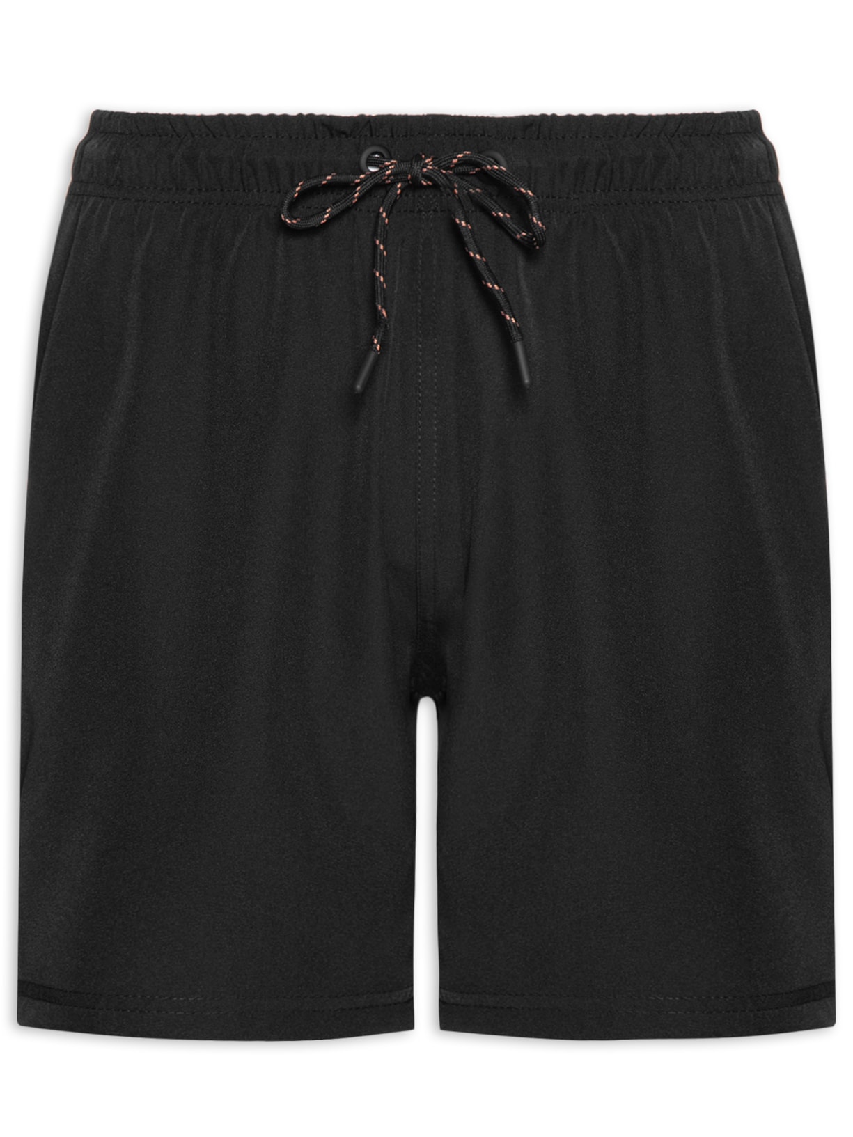 Short Beachwear Masculino Liso - Preto