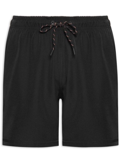 Short Beachwear Masculino Liso - Preto