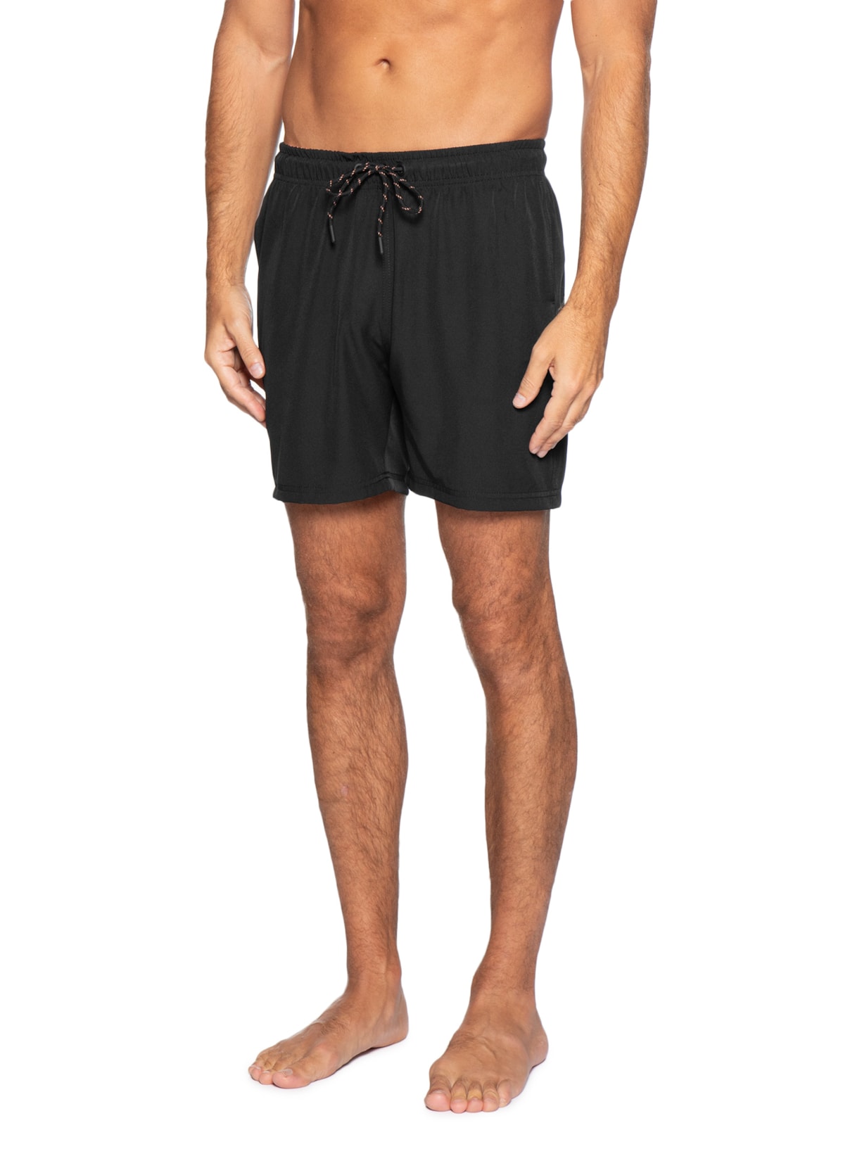 Short Beachwear Masculino Liso Preto Basiq Men