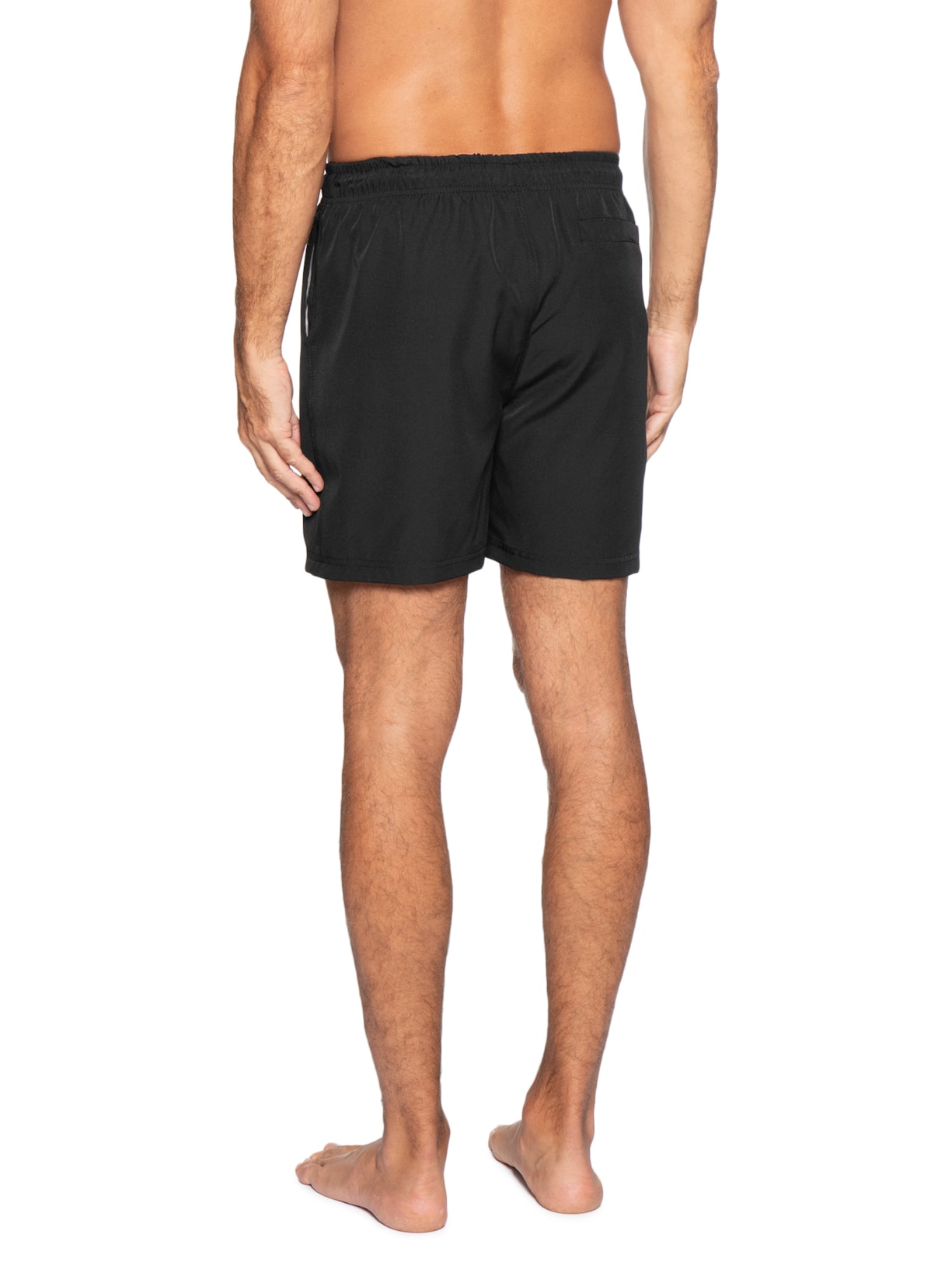 Short Beachwear Masculino Liso Preto Basiq Men