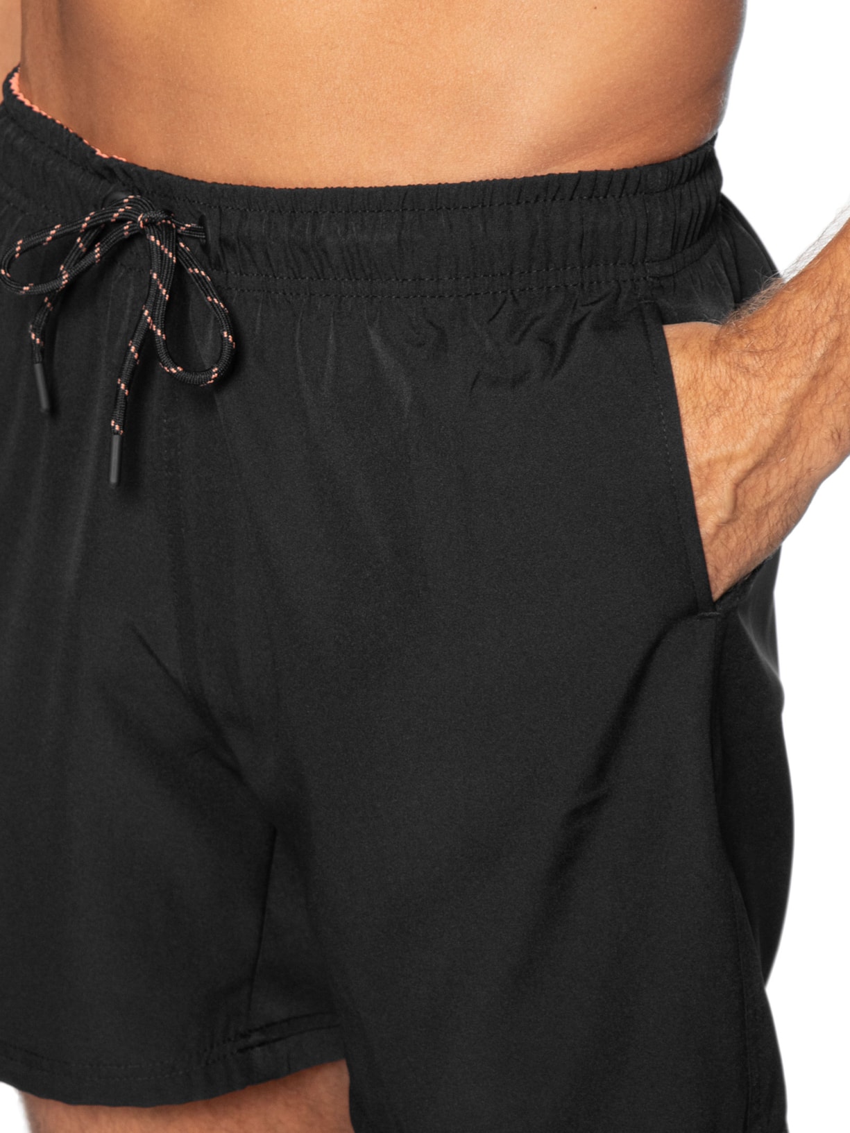 Short Beachwear Masculino Liso Preto Basiq Men