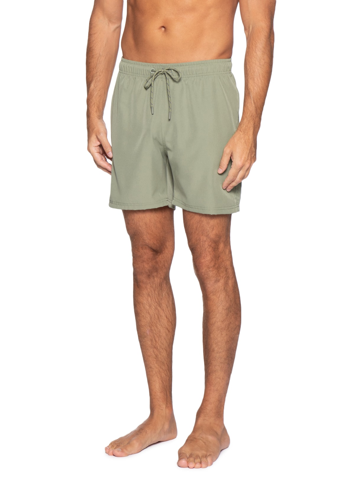 Short Beachwear Masculino Liso Verde Basiq Men