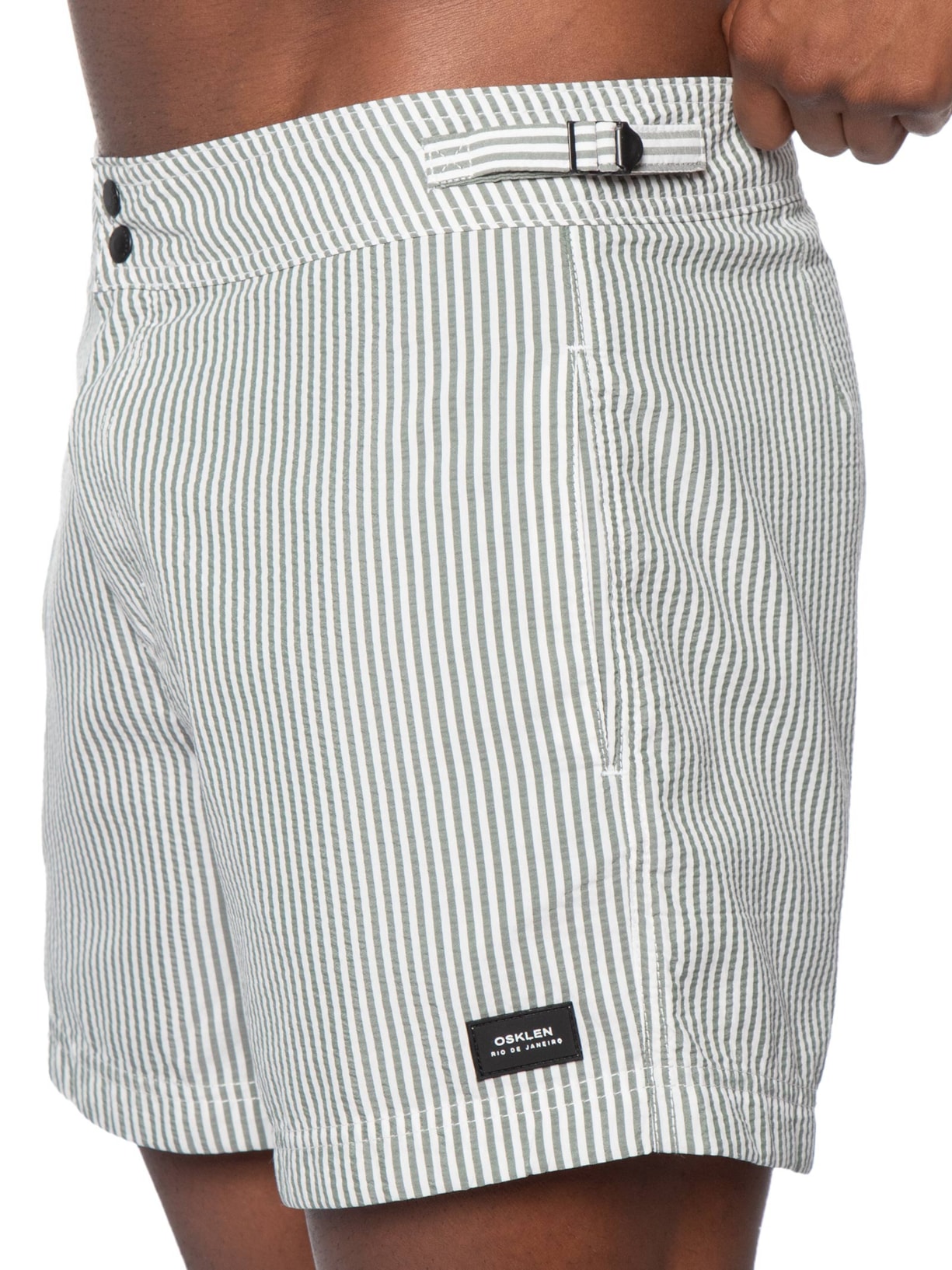 Short Beachwear Masculino Litoral Stripes Verde Osklen