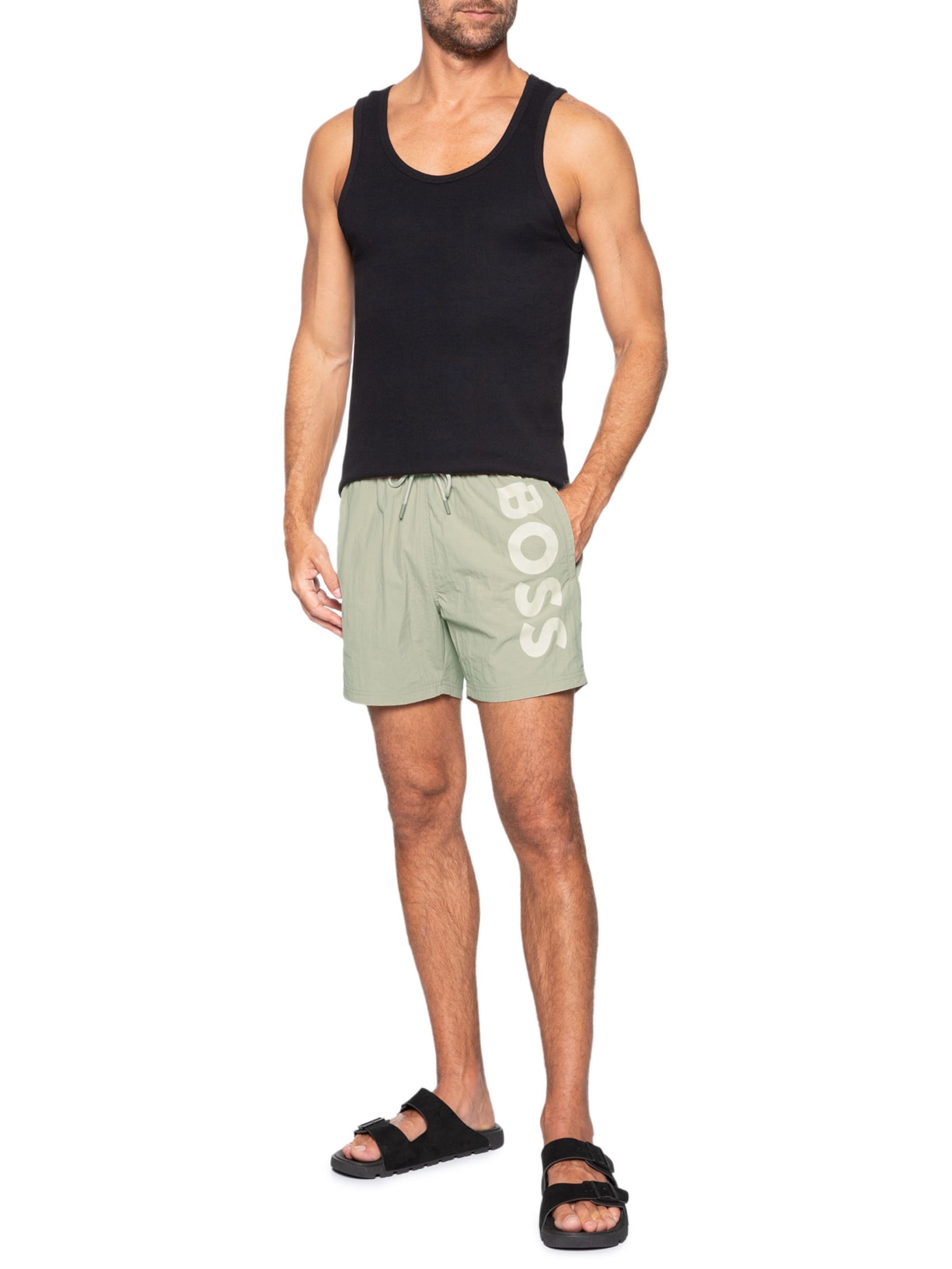 Short Beachwear Masculino Octopus Bege Boss