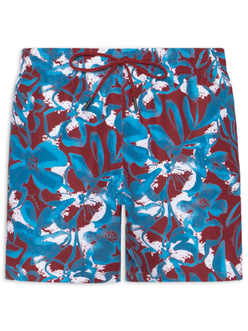 Short Beachwear Masculino Piranha - Vermelho