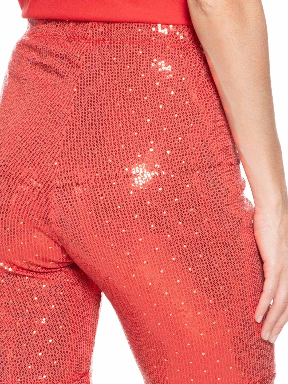 Short Biker Paetê Carnaval Vermelho Market 33