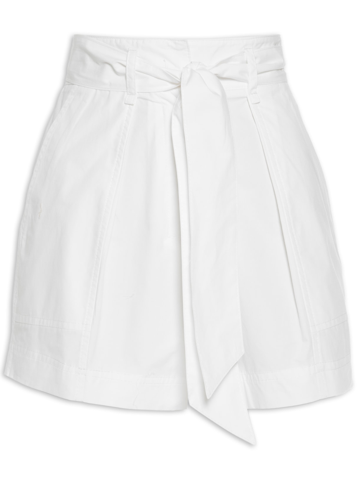 Short De Algodão Com Faixa - Branco