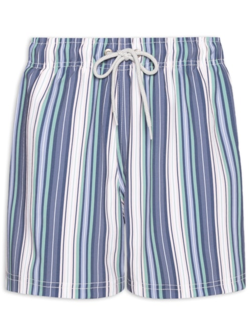 Short De Praia Masculino Listras - Verde