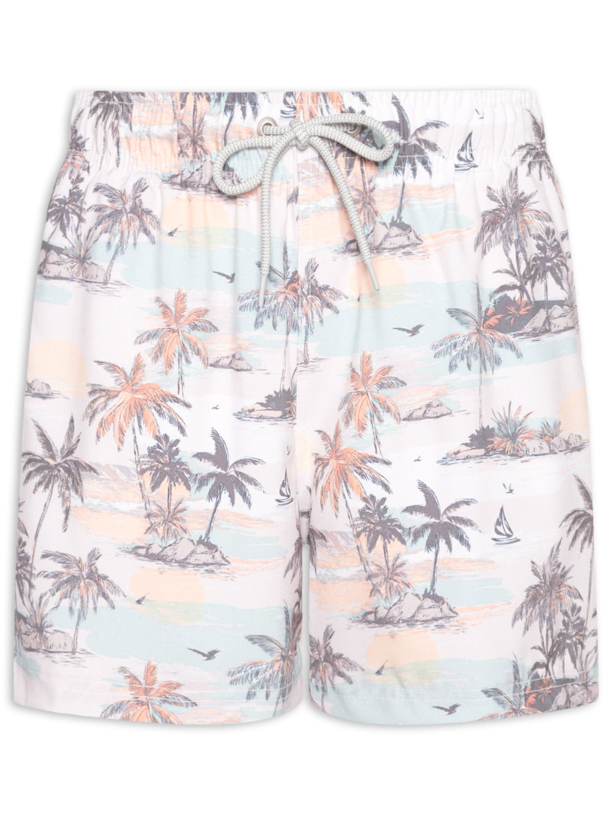 Short De Praia Masculino Por Do Sol Bege Zapalla