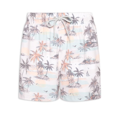 Short De Praia Masculino Por Do Sol - Bege