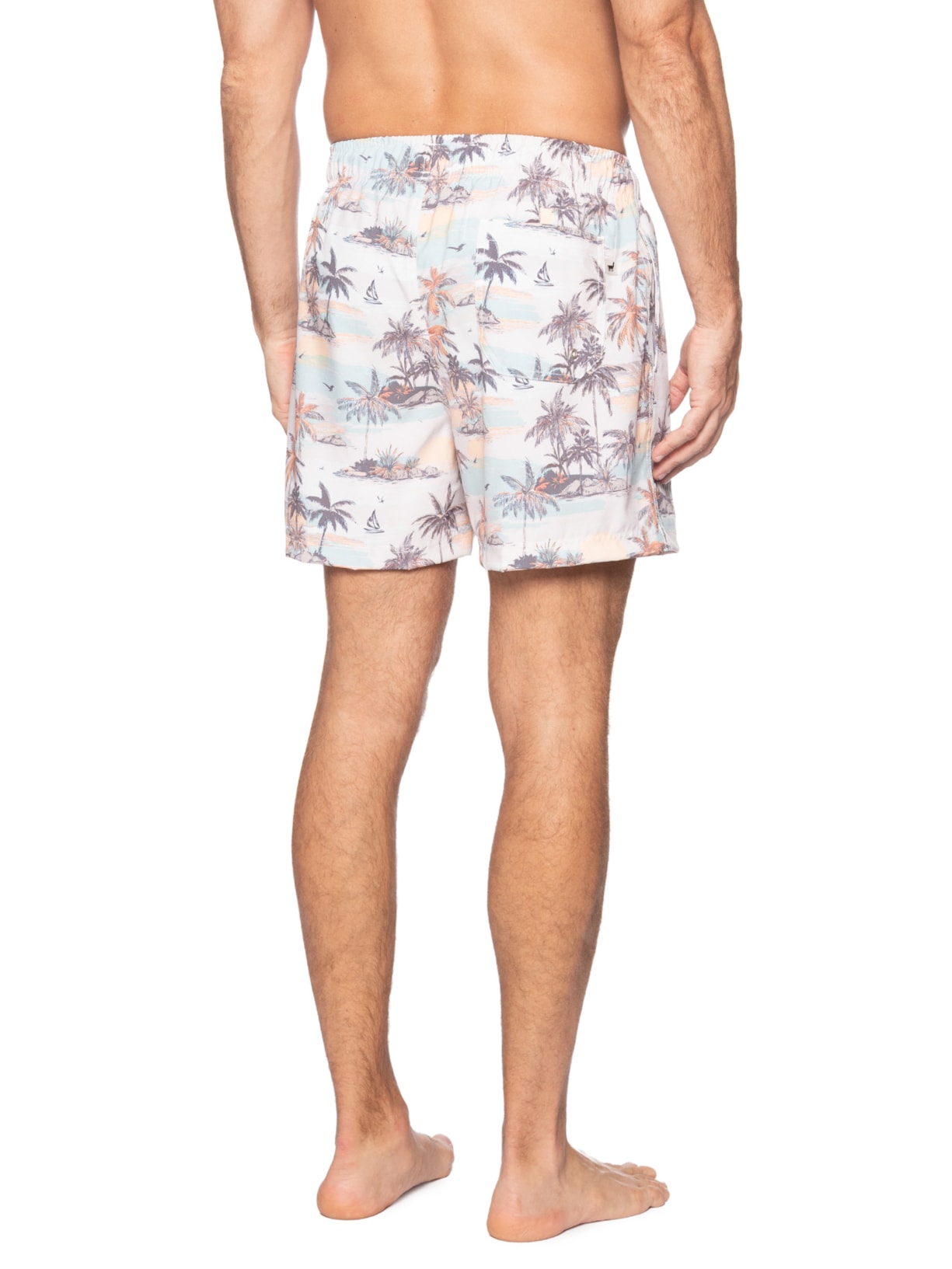 Short De Praia Masculino Por Do Sol Bege Zapalla