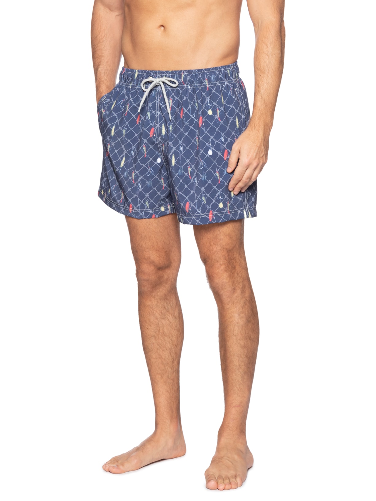 Short De Praia Masculino Rede Azul Zapalla